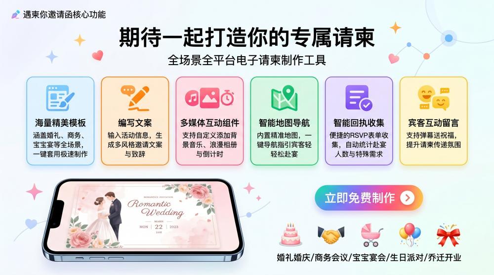 手机就能做电子邀请函！随时随心修改，彻底摆脱电脑束缚